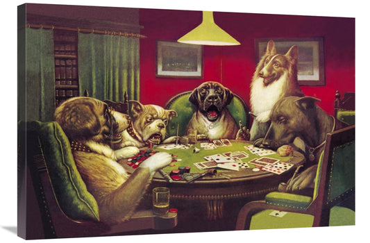 Global Gallery GCS-341407-2436-142 24 x 36 in. Poker Dogs- Stun, S