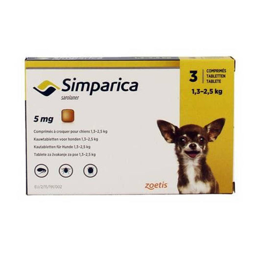 Simparica Chewables Flea & Tick Oral Treatment For Dogs Weighing